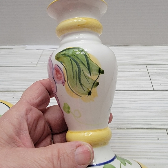 Ganz Casa Bella Candle Holders Ceramic 1-6", 1-10" Grapes Ivy Tuscan - Picture 11 of 14